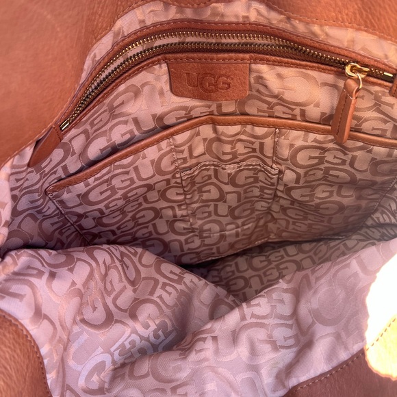 VINTAGE like new UGG Quinn Hobo Shearling Bag- Chestnut - Picture 2 of 8